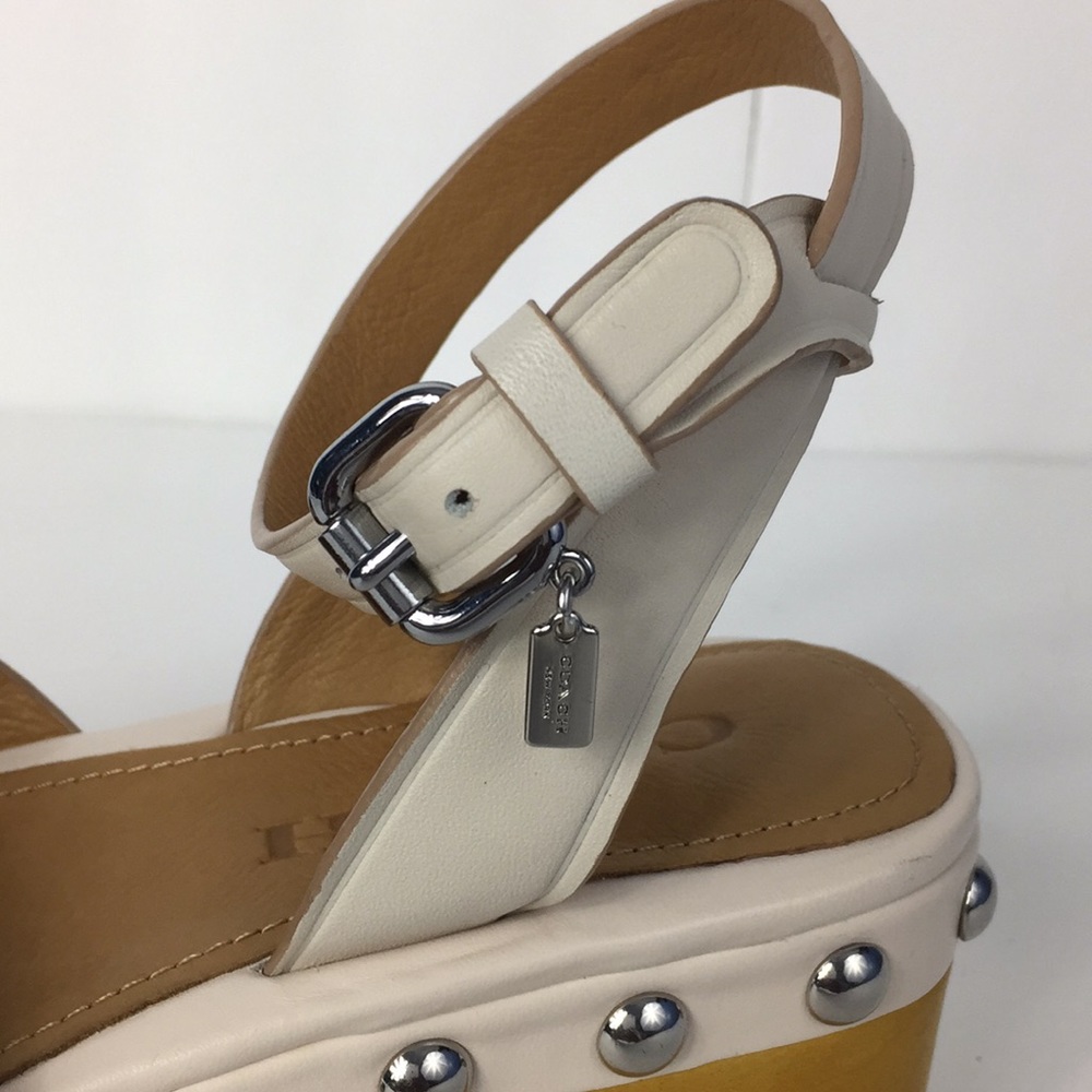 New Coach Astor Studded Block Wood Sandals - Picture 3 of 8